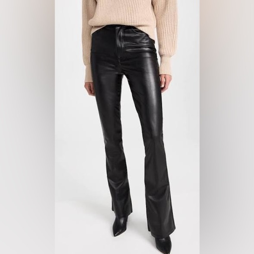7 For All Mankind Black Faux Leather Pants